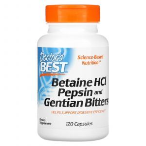Бетаин гидрохлорид + пепсин, Betaine HCL Pepsin, Doctor's Best, 120 капс. (Default)
