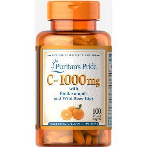 Витамин С и биофлавоноидами, Vitamin C-1000 Rose Hips Time, Puritan's Pride, 1000 мг, 100 капсул