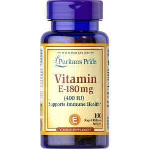 Витамин Е, Vitamin E, Puritan's Pride, 180 мг (400 МЕ), 100 гелевых капсул