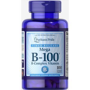 Витамин В-100 комплекс, Vitamin B-100® Complex Timed Release, Puritan's Pride, 100 капсул