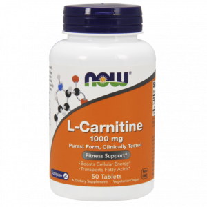  L-карнитин, L-Carnitine, Now Foods, 1000 мг, 50 таблеток