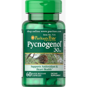 Пикногенол, Pycnogenol, Puritan's Pride, 30 мг, 60 капсул