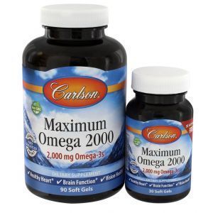 Максимум Омега, Maximum Omega, Carlson Labs, 2000 мг, 90+30 капсул (Default)