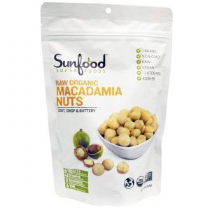 Сырые орехи макадамия, Sunfood, 227 г