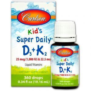Витамин D-3 и Витамин К-2, для детей, Super Daily D3+K2, Carlson Labs, 25 мкг и 22,5 мкг, жидкость, 10,16 мл