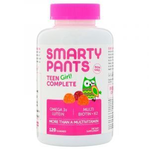 Мультивитамины + Омега-3, для девочек-подростков, Teen Girl Complete, SmartyPants, фруктово-ягодный вкус, 120 жевательных таблеток