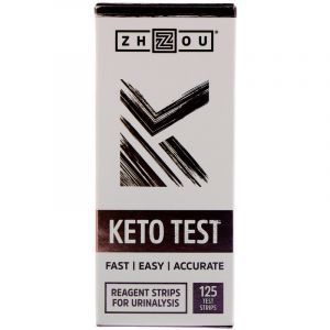 Кето тест-полоски для анализа мочи, Keto Test, Zhou Nutrition, 125 шт