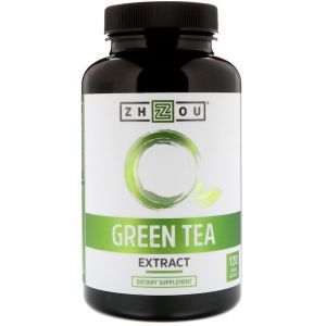 Зеленый чай, экстракт, Green Tea, Zhou Nutrition, 120 вегетарианских капсул