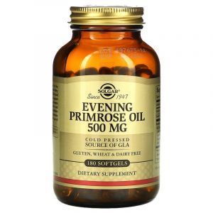 Масло вечерней примулы (Evening Primrose Oil), Solgar, 500 мг, 180 капсул