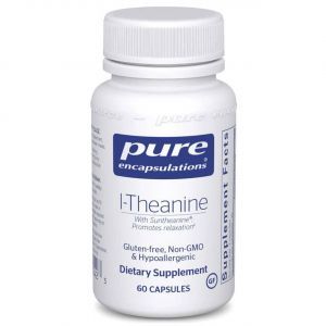 L-Теанин, l-Theanine, Pure Encapsulations, для расслабления и эмоционального благополучия, 60 капсул