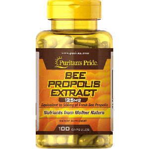 Прополис, Bee Propolis, Puritan's Pride, экстракт, 125 мг, 100 капсул