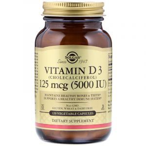 Витамин Д3, Vitamin D3 Cholecalciferol, Solgar, 5000 МЕ, 120 капсул (Default)