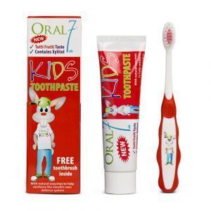 Детский набор "Нахабный кролик", зубная паста и щетка, KIDS Toothpaste, Oral7, от 3 лет, 65 гр (50 мл)