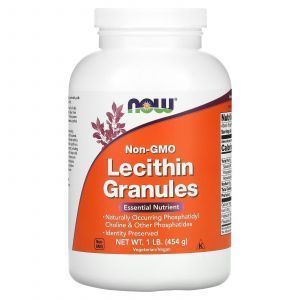 Лецитин в гранулах, Lecithin, Now Foods,  без ГМО, 454 г
