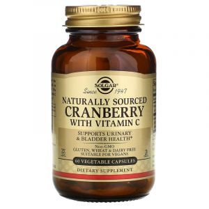 Клюква + витамин С, Cranberry Vitamin C, Solgar, натуральная, 60 растительных капсул

