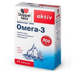 Омега-3, Доппельгерц  Актив, 300 мг, 30 капсул