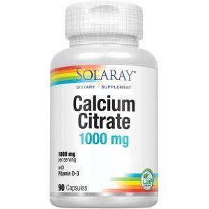 Цитрат кальция с витамином D-3, Calcium Citrate, Solaray, 1000 мг, 90 капсул