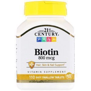 Biotin, Biotin, 21st Century, 800 mkq, 110 Tablet