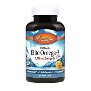 Рыбий жир Омега-3, Elite Omega-3, Carlson Labs, лимон, 1600 мг, 60 гелевых капсул