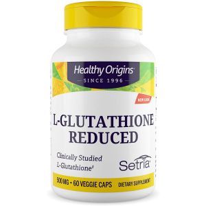 Глутатион, L-Glutathione, Healthy Origins, Setria, пониженный, 500 мг, 60 капсул