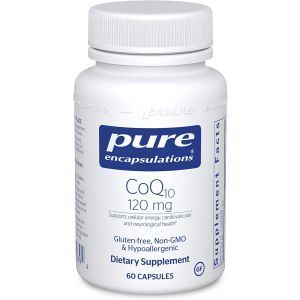 Коэнзим Q10, CoQ10, Pure Encapsulations, для энергии, антиоксидантов, здоровья мозга и клеток, когнитивных функций и поддержки сердечно-сосудистой системы, 120 мг, 60 капсул