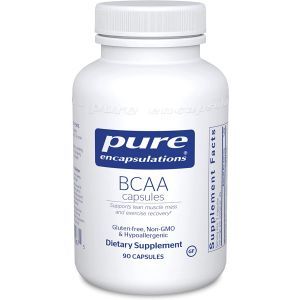 BCAA, Pure Encapsulations, поддержка мышечной функции во время упражнений, 90 капсул