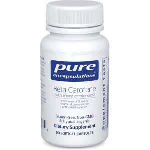 Beta karoten (qarışıq karotenoidlərlə), beta karoten, təmiz kapsulalar, antioksidant və vitamin A prekursoru, 90 kapsul