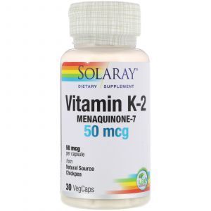 Витамин К2 Менахинон-7, Vitamin K-2, Solaray, 50 мкг, 30 капсул (Default)
