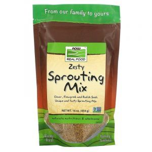Смесь семян для проращивания, Zesty Sprouting Mix, Now Foods, Real Food, 454 г