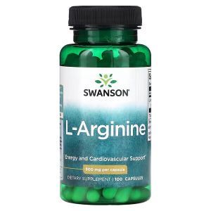 L-аргинин, L-Arginine, Swanson, 500 мг, 100 капсул