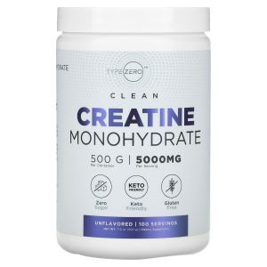 Креатин моногидрат, Clean, Creatine Monohydrate, TypeZero, без вкуса, 5000 мг, 500 г
