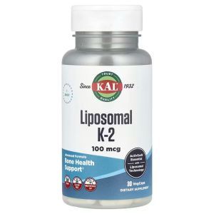 Витамин К-2, Liposomal K-2, KAL, липосомальный, 100 мкг, 30 вегетарианских капсул