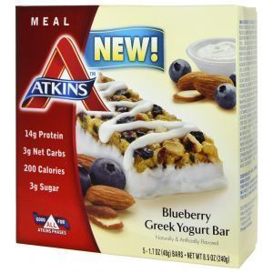 Батончики с греческим йогуртом и черникой, Greek Yogurt Bar, Atkins 5 бат.