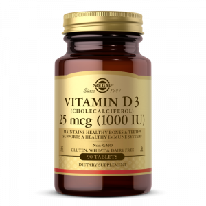 Vitamin D3 (Xolekalsiferol), Vitamin D3, Solqar, 25 mkq (1000 IU), 90 Tablet