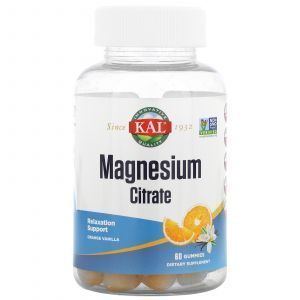 Цитрат магния, апельсиновая ваниль, Magnesium Citrate, KAL, 60 жевательных конфет