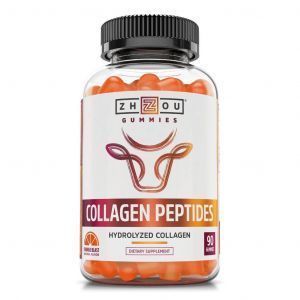 Коллагеновые пептиды, Collagen Peptides, Zhou Nutrition, апельсин, 60 жевательных конфет
