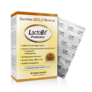 Пробиотики, LactoBif Probiotics, California Gold Nutrition, 5 млд, 60 капсул