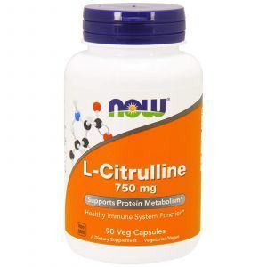 Цитруллин, L-Citrulline, Now Foods, 750 мг, 90 кап