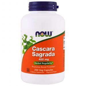 Каскара саграда, Cascara Sagrada, Now Foods, 450 мг, 250 капс