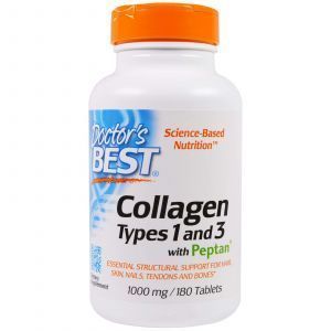 Коллаген тип 1 и 3, Collagen, Doctors Best, 1000 мг, 180 табле