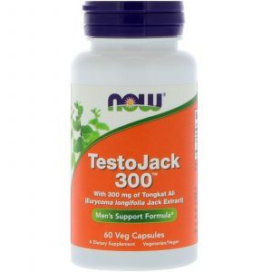 Репродуктивное здоровье мужчин, тонгкат али, TestoJack, Now Foods, 300 мг, 60 кап