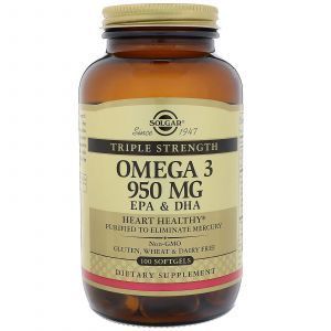 Рыбий жир, Омега 3 (Omega-3 EPA, DHA), Solgar, 950 мг, 100 кап