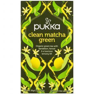Зеленый чай Матча, Matcha Green, Pukka Herbs, вкус лимона, 20 пакетов по 1,5