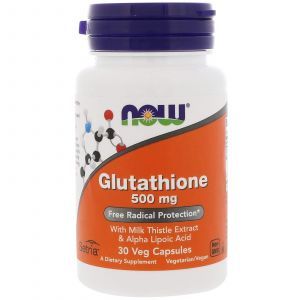 Глутатион, Glutathione, Now Foods, 500 мг, 30 капсу