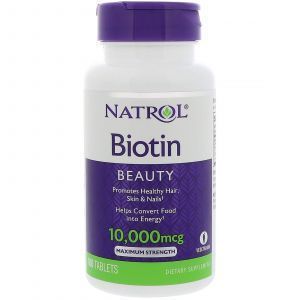 Биотин максимум, Biotin, Natrol, 10000 мкг, 100 таблеток