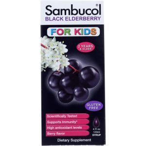 Черная бузина, Black Elderberry, Sambucol, сироп для детей, 120 мл