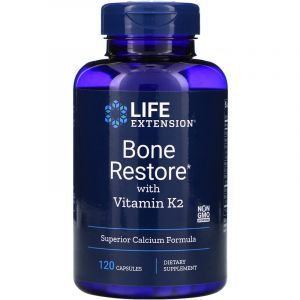 Восстановление костей + К2, Bone Restore, Life Extension, 120 капсул