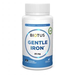 Железо, Gentle Iron, Biotus, 25 мг, 100 капсул 