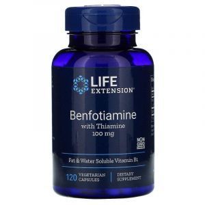 Бенфотиамин, Benfotiamine, Life Extension, с тиамином, 100 мг, 120 капсул