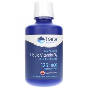 Жидкий витамин Д3, Liquid Vitamin D3, Trace Minerals Research, 5000 МЕ, тропическая вишня, 473 мл